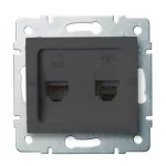   KANLUX 25289 LOGI 02-1430-041 Adat-telefoncsatlakozó aljzat (RJ45 Cat 5e+RJ11)