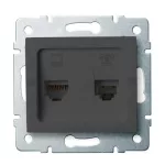   KANLUX 25290 LOGI 02-1440-041 Adat-telefoncsatlakozó aljzat (RJ45 Cat 6+RJ11)