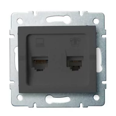 KANLUX 25290 LOGI 02-1440-041 Adat-telefoncsatlakozó aljzat (RJ45 Cat 6+RJ11)