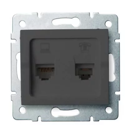   KANLUX 25290 LOGI 02-1440-041 Adat-telefoncsatlakozó aljzat (RJ45 Cat 6+RJ11)