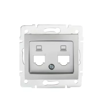 KANLUX 25932 DOMO 01-1419-043 Dupla csatlakozó aljzat burkolat, független, aljzat nélkül (2xRJ45 Jack)