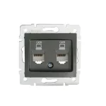   KANLUX 25933 DOMO 01-1419-041 Dupla csatlakozó aljzat burkolat, független, aljzat nélkül (2xRJ45 Jack)