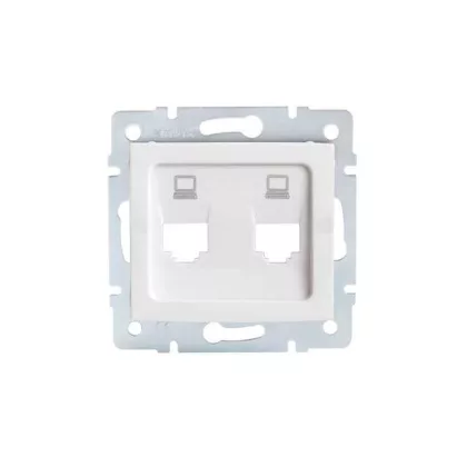   KANLUX 25936 LOGI 02-1419-002 Dupla csatlakozó aljzat burkolat, független, aljzat nélkül (2xRJ45 Jack)