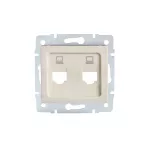   KANLUX 25937 LOGI 02-1419-003 Dupla csatlakozó aljzat burkolat, független, aljzat nélkül (2xRJ45 Jack)