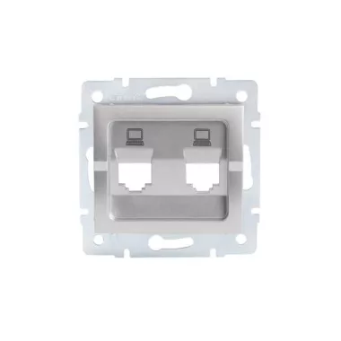 KANLUX 25938 LOGI 02-1419-043 Dupla csatlakozó aljzat burkolat, független, aljzat nélkül (2xRJ45 Jack)