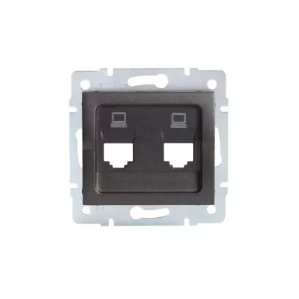   KANLUX 25939 LOGI 02-1419-041 Dupla csatlakozó aljzat burkolat, független, aljzat nélkül (2xRJ45 Jack)