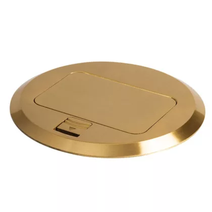   KANLUX 28310 BIURO+ 04-0041-100 padlódoboz POP-UP fém kerek 1+1/2xM45 250V AC 16A IP20 matt réz