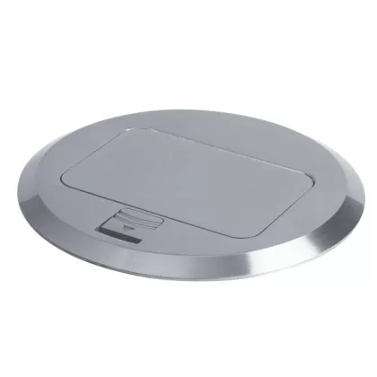   KANLUX 28311 BIURO+ 04-0042-100 padlódoboz POP-UP fém kerek 1+1/2xM45 250V AC 16A IP20 alumínium