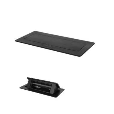 KANLUX 28314 BIURO+ 04-0061-100 aszt.doboz Soft POP-UP fém asztali, 3xM45 250V AC 16A IP20 fekete