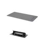   KANLUX 28315 BIURO+ 04-0062-100 aszt.doboz Soft POP-UP fém asztali, 3xM45 250V AC 16A IP20 ezüst