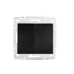   KANLUX 33618 LOGI 02-1060-142 fekete Dupla alternatív kapcsoló  250V AC IP20 matt fekete