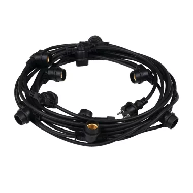 KANLUX 35758 GRL 15M15E27-B girland kerti füzér 15 x max 10W 220-240V AC E27 IP44 fekete