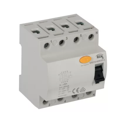   KANLUX 38738 KRD10-4/25/30-A firelé életvédelmi relé 400V AC 25A IP20 fehér