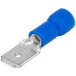 TRACON KCS5 Szigetelt rátolható csatlakozó csap, sárgaréz, kék 4,8×0,8mm, 2,5mm2