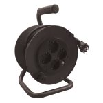   TRACON KD-4/20-B Kábeldobos hosszabbító, fémvázzal 4×SCHUKO, 20m, 250V AC, 16A, 3×1,5mm2, H05VV-F, IP20