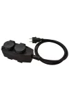 TRACON KE4-5M Kültéri elosztósáv, fekete 16A/250VAC, IP44, H07RN-F, 3G1.5, 5m, 4×SCHUKO