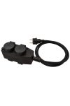 TRACON KE4-5M Kültéri elosztósáv, fekete 16A/250VAC, IP44, H07RN-F, 3G1.5, 5m, 4×SCHUKO