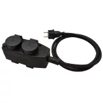   TRACON KE4-5M Kültéri elosztósáv, fekete 16A/250VAC, IP44, H07RN-F, 3G1.5, 5m, 4×SCHUKO