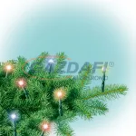   HOME KI 180/8 Mini izzós fényfüzér, 14,4 m, színes, 8 program