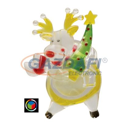   HOME KID 321 LED-es ablakdísz, rénszarvas, színváltó fényű, 7x10 cm