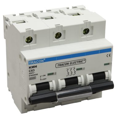 TRACON KMH-3100 Kismegszakító, nagyáramú, 3 pólus, C karakterisztika 100A, 6kA