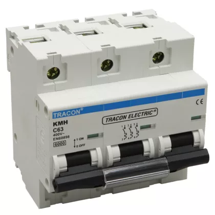   TRACON KMH 3P 100A C Kismegszakító, nagyáramú, 3 pólus, C karakterisztika 100A, 6kA (KMH 3P C100A)