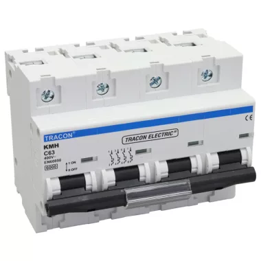TRACON KMH 4P 125A C Kismegszakító, nagyáramú, 4 pólus, C karakterisztika 125A, 6kA (KMH 4P C25A)
