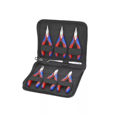 KNIPEX 00 20 16 Elektronikai fogó-tok elektronikus alkatrészeken végzendő munkákra alkalmas szerszámokkal 220 mm