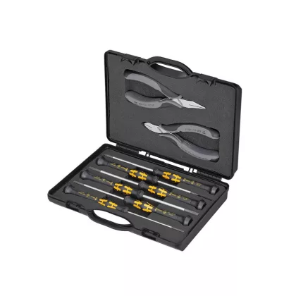   KNIPEX 00 20 18 ESD Elektronikai fogó-tok elektronikus alkatrészeken végzendő munkákra alkalmas szerszámokkal 205 mm