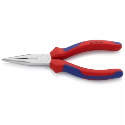   KNIPEX 25 05 160 SB Fél-kerek csőrű fogó vágóéllel (Rádiófogó) krómozott 160 mm
