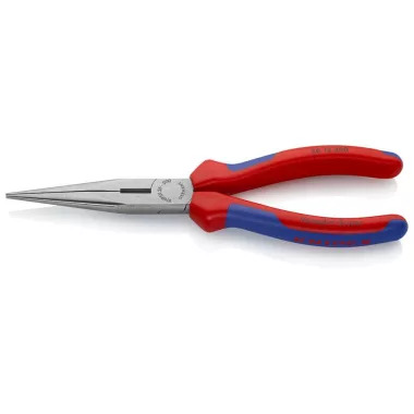 KNIPEX 26 12 200 SB Fél-kerek csőrű fogó vágóéllel (gólyacsőr fogó) feketére foszfátozott 200 mm