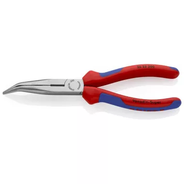 KNIPEX 26 22 200 SB Fél-kerek csőrű fogó vágóéllel (gólyacsőr fogó) feketére foszfátozott 200 mm