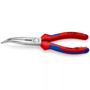 KNIPEX 26 22 200 T Fél-kerek csőrű fogó vágóéllel (gólyacsőr fogó) TT 200 x 57 x 27 mm
