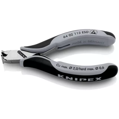   KNIPEX 64 02 115 ESD Elektronikai homlokcsípőfogó 115 x 62 x 17 mm
