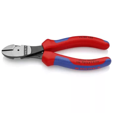 KNIPEX 74 02 160 SB Erő-kímélő oldalcsípőfogó feketére foszfátozott 160 mm