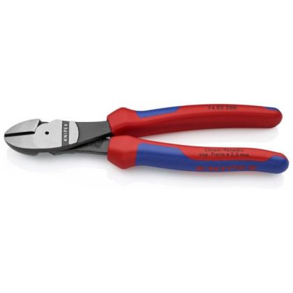   KNIPEX 74 02 200 SB Erő-kímélő oldalcsípőfogó feketére foszfátozott 200 mm