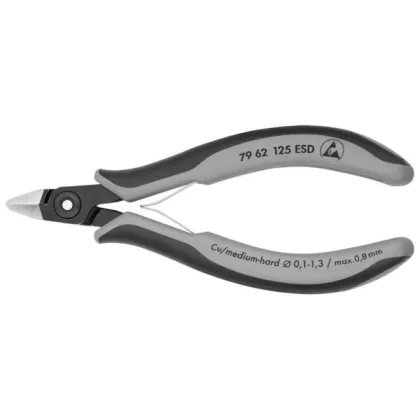   KNIPEX 79 62 125 ESD Precíziós-elektronikai oldalcsípőfogó ESD barnított 125 mm