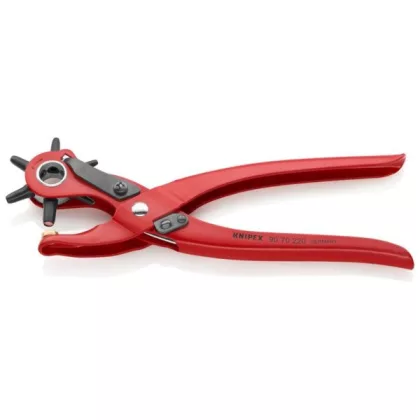   KNIPEX 90 70 220 SB Revolver-lyukasztófogó piros porfesték-bevonattal 220 mm