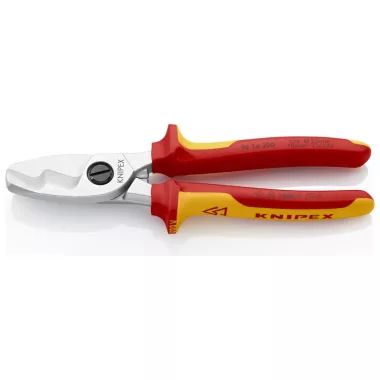KNIPEX 95 16 200 SB Kábelolló kettős vágóéllel krómozott VDE 200 mm