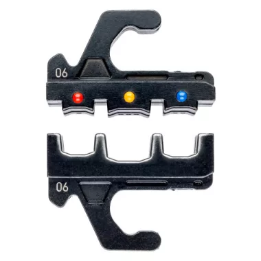 KNIPEX 97 39 06 Krimpelő profil Szigetelt kábelsarukhoz, dugaszoló csatlakozókhoz + homlokillesztőkhöz 0x 32 x 12 mm