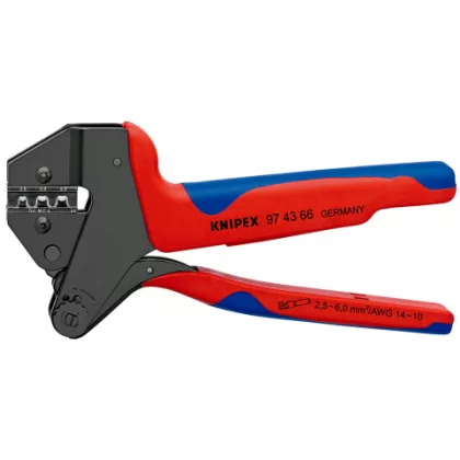   KNIPEX 97 43 66 Krimpelő-rendszerfogó Cserélhető krimp profilokhoz Krimpelő-rendszerfogó MC4 Multi-Connect csatlakozókhoz (6 mm²-ig) MC4 200 x 96 x 17 mm