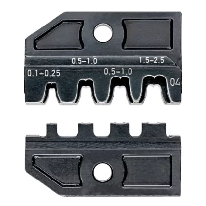  KNIPEX 97 49 04 Krimpelő profil Szigeteletlen, nyitott dugaszoló csatlakozóhoz 2,8 + 4,8 mm 50 x 10 mm
