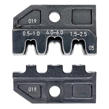KNIPEX 97 49 05 Krimpelő profil Szigeteletlen, nyitott dugaszoló csatlakozóhoz 4,8 + 6,3 mm 50 x 10 mm