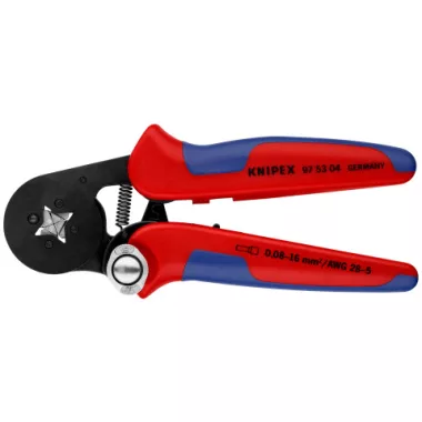 KNIPEX 97 53 04 Önbeállító krimpelő fogó érvéghüvelyekhez oldalsó bevezetéssel barnított 180 mm