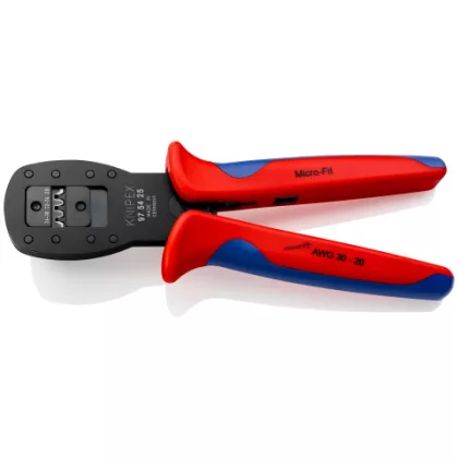   KNIPEX 97 54 25 Krimpelő fogó miniatűr dugóhoz Párhuzamos krimpelés A Molex LLC Micro-Fit sorozatú csatlakozódugóihoz 190 x 60 x 34 mm