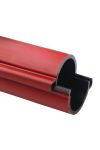 KOPOS 06058/2_BRGA Divided cable duct from HDPE, halogen free KOPOHALF with diameter 58 mm, mechanical resistance 450N/20cm, red, in distributed position