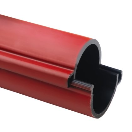 KOPOS 06058/2_BRGA Divided cable duct from HDPE, halogen free KOPOHALF with diameter 58 mm, mechanical resistance 450N/20cm, red, in distributed position