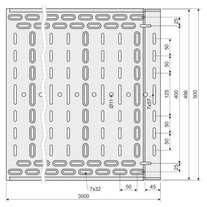 KOPOS KZI 110X500X1.00_S Cable tray 110x500x1,00 sendzimir