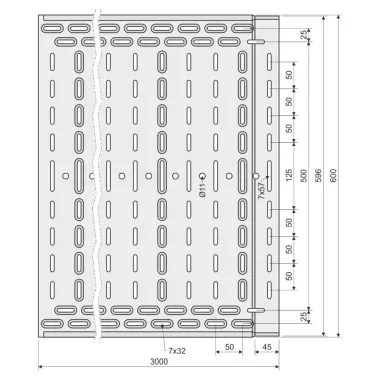KOPOS KZI 110X600X1.25_F Cable tray 110x600x1,25 hot dip galvanized