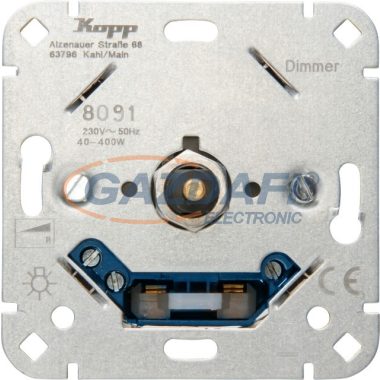 KOPP 809100006 HK07 fényerőszabályzó DW-R400W, betét, rezisztív Süllyesztett 230V 40-400W